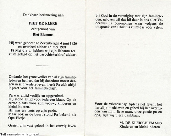 Piet de Klerk- Riet Biemans
